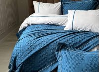 Постільна білизна Washed Cotton Saheser - Helen Blue з покривалом піке (Туреччина), євро